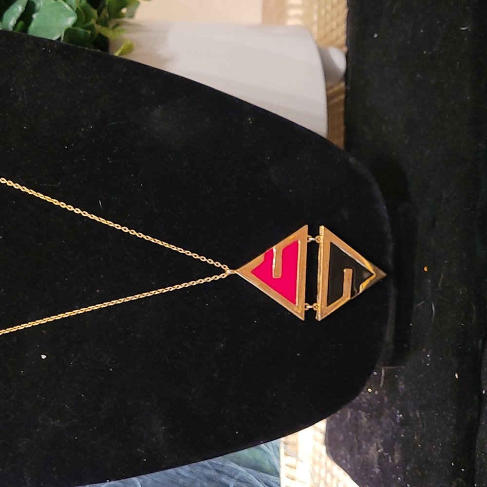 Givenchy Enamel and Gold Pendant Necklace - Picture 2 of 6